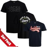 Jack & Jones Herren T-Shirt Rundhals 3er Paket #46