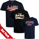 Jack & Jones Herren T-Shirt Rundhals 3er Paket #02