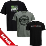Jack & Jones Herren T-Shirt Rundhals 3er Paket #15