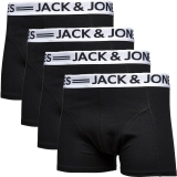 Jack & Jones 4er - Boxershorts Sense Schwarz