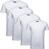 Jack & Jones Herren Basic T-Shirt O-Neck 4er Pack Weiß